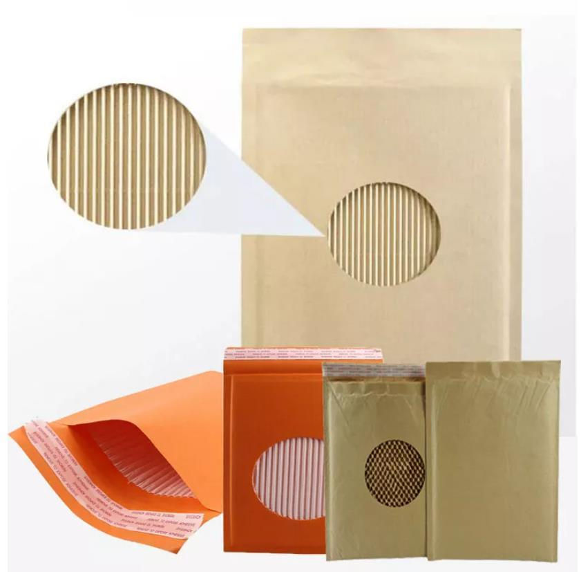 Latest Corrugated Paper Envelope Honeycomb Kraft Packaging Paper Mailer Bags Recycled Bubble Padde