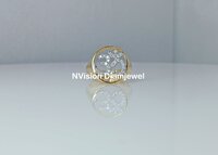 Natural Diamond Unisex Om Ring