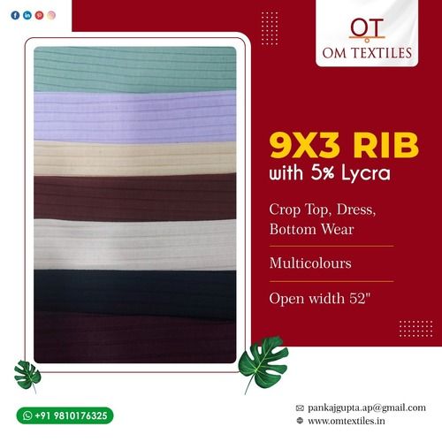 9X3 ribbed knitted fabric