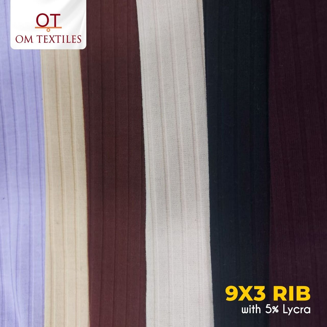 9X3 ribbed knitted fabric