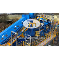 Electromagnetic Over Band Separator - Steel, 2500 mm x 1100 mm Dimensions, 2000 mm Conveyor Belt Width, 50 Ton/Hour Capacity, 2500 Gauss Rare Earth Magnet, Heat Resistant Belt, Deep Magnetic Field, Easy Cleaning Feature