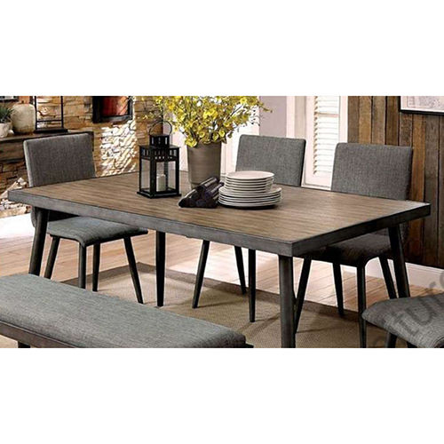 6x3x2.6 Inch 6 Seater Onyx Top Metal Base Dining Table Set