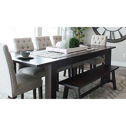 6x3x2.6 Inch 6 Seater Top Finish Wooden Base Dining Table Set