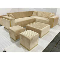 Brown Solid Wood Sofa - Machine Made, Polished Finish | Durable, Eco-friendly, Easy To Clean