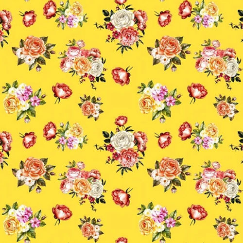 Yellow Digital Printed Fabric