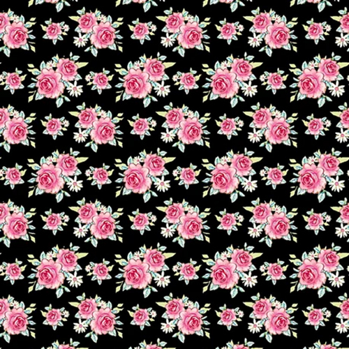 Black Pasmina Digital Print Fabric