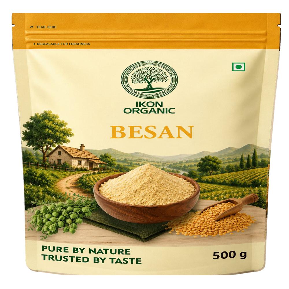Ikon Organic Besan Flour-500Gm - Additives: No