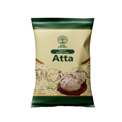 Ikon Organic Chakki Fresh Atta - 5 Kg - Additives: No