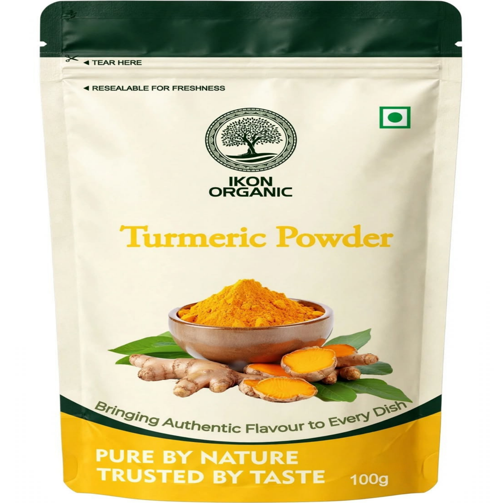 Ikon Organic Turmeric Powder - 100Gm - Color: Yellow