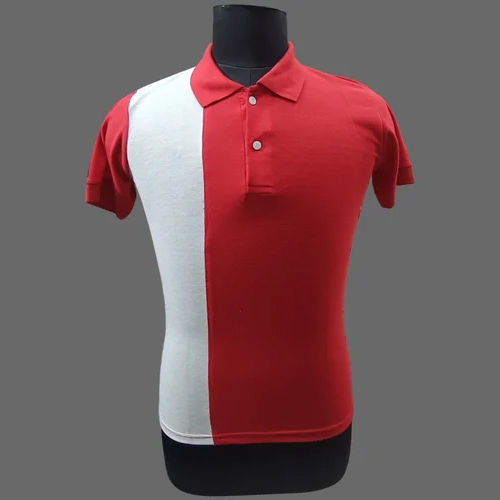 Different Available Men Red Plain Polyester T-Shirts