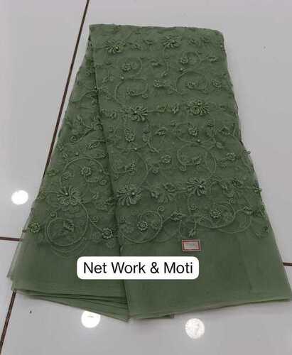 NET WORK AND MOTI EMBROIDERY WORK