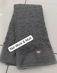 NET WORK AND MOTI EMBROIDERY WORK