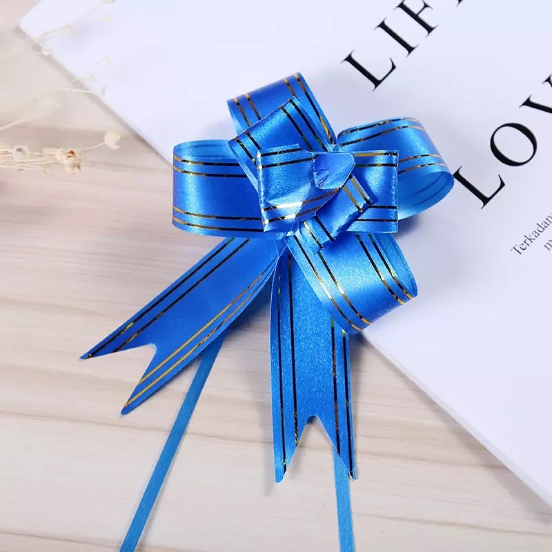 Gold Line Puller Bows 50mm for gift decoration