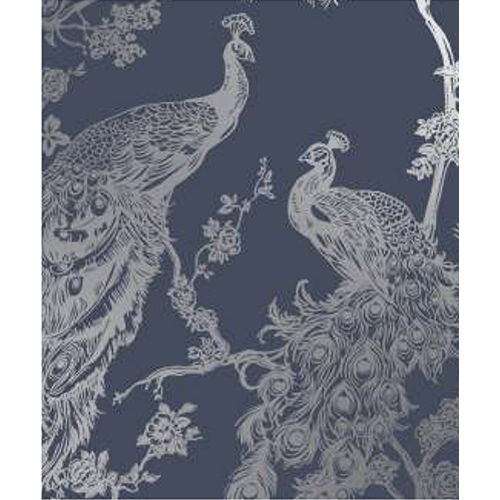 Glistening Peacock Navy Wall Coverings Size: As Per Requirement