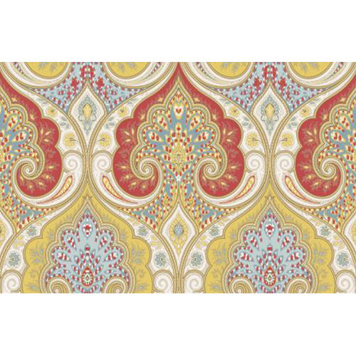 Non Woven Classical Red And Beige Colmar Wall Paper