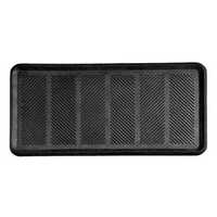 Shoe Rubber Mat - Durable Rubber, Various Sizes Available, Black Color | Hand Washable, Anti-slip Design, Modern Rectangular Patterned Mat