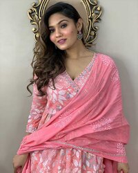 party wear kurti pant dupatta set