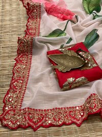 Beautiful Soft Georgatte Saree With Digital Print