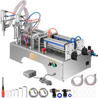 Pneumatic Liquid Filling Machine - Stainless Steel, 100x50x105 Cm , Silver Color, Semi-automatic Control With Human Machine Interface