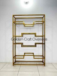 GCO Stainless Steel Rack in Mirror Gold finish for showrooms and other use