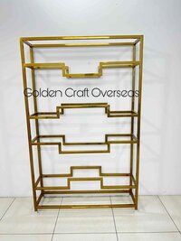 GCO Stainless Steel Rack in Mirror Gold finish for showrooms and other use