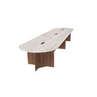 Conference Table - Wood Construction, Brown Color | Easy To Clean, Eco-friendly, Durable, Modern Design, Machine Made With Polished Finish