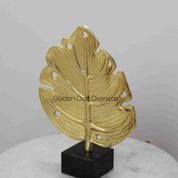 Aluminium Article with marble base home decorative Showpiece for decorations plated finish