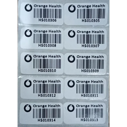 Custom Printed Barcode Label For Medical Lab