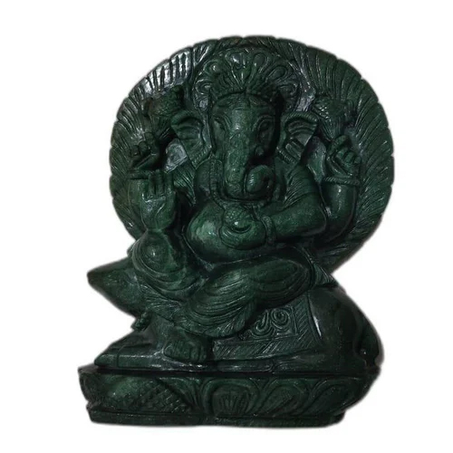 Indian Green Aventurine Gemstone Ganesha Statue