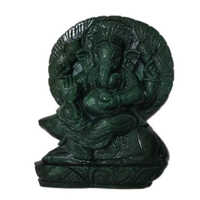 Indian Green Aventurine Gemstone Ganesha Statue