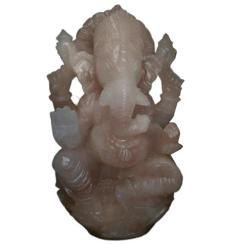 Indian Rose Quartz Ganesha Statue