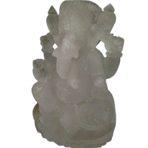 Indian White Crystal Ganesha Statue