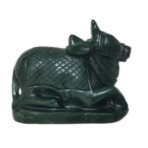 Indian Green Aventurine Gemstone Nandi Statue