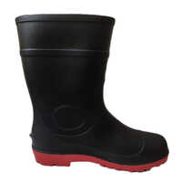 Black Safety Gumboots With Red Sole