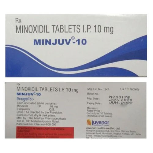 White 10Mg Minoxidil Tablets Ip