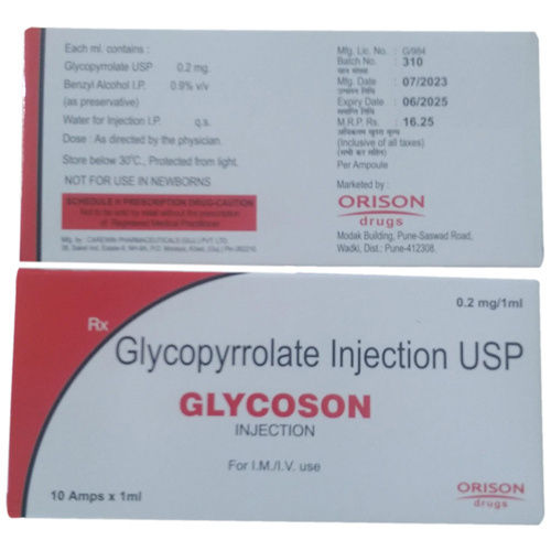 Glycoson Glycopyrrolate Injection Usp General Medicines