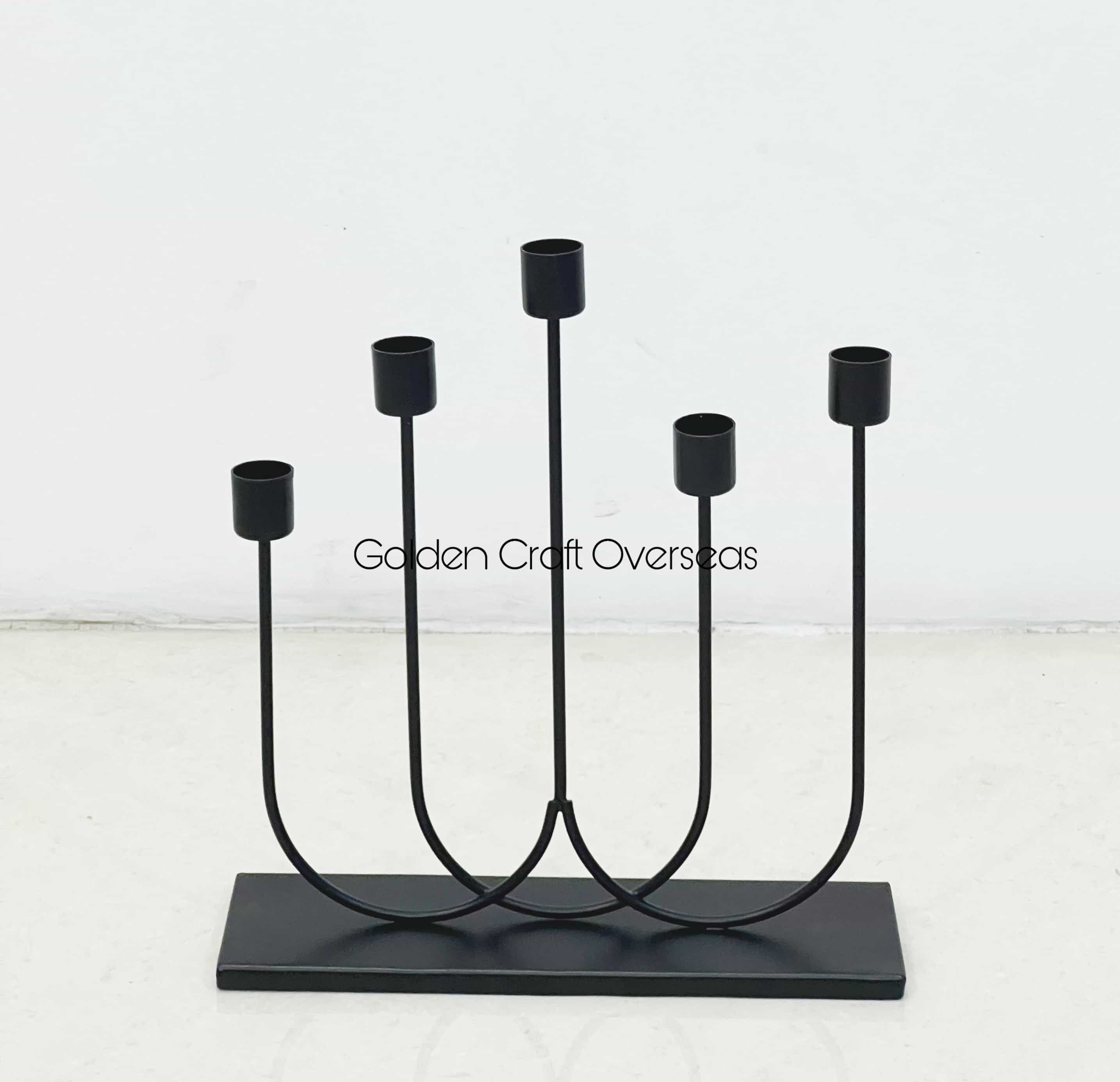 Matte Black five arm Candle holder