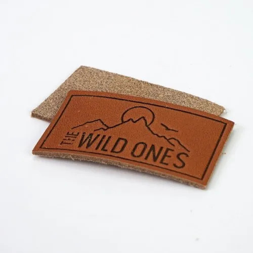Jeans Leather Embossed Labels - Rectangular 10 mm Thick, Brown Leather | Durable Material for High-Quality Labeling Needs
