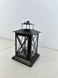 Black casual lantern in iron with matte black powder coated finish for hanging and table decorations