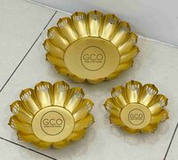 Trending Urli In Iron With Golden Powder Coated Finish For Decorations - Color: Gold