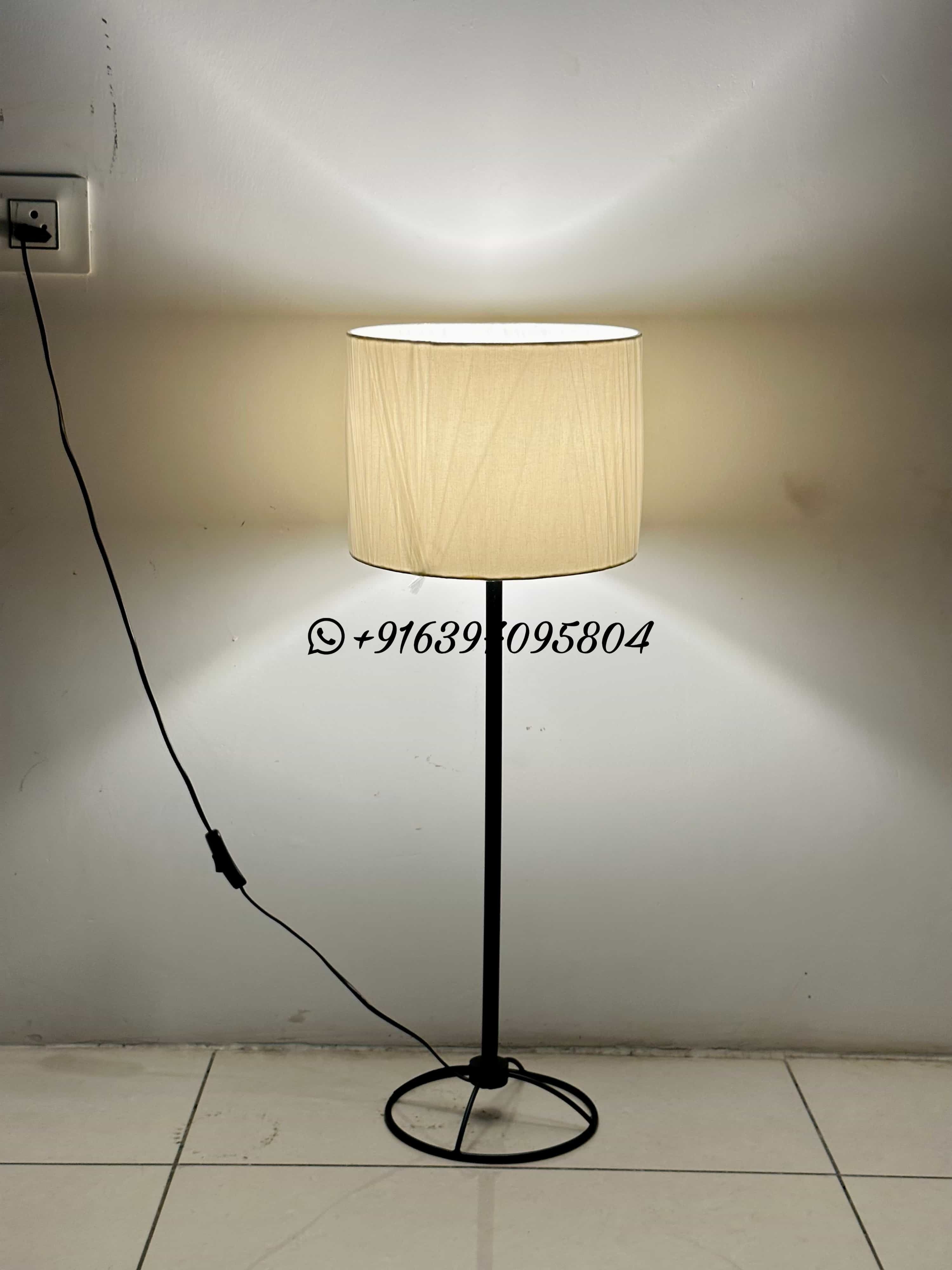 Table Lamp Iron made with white fabric shade for interior lightings