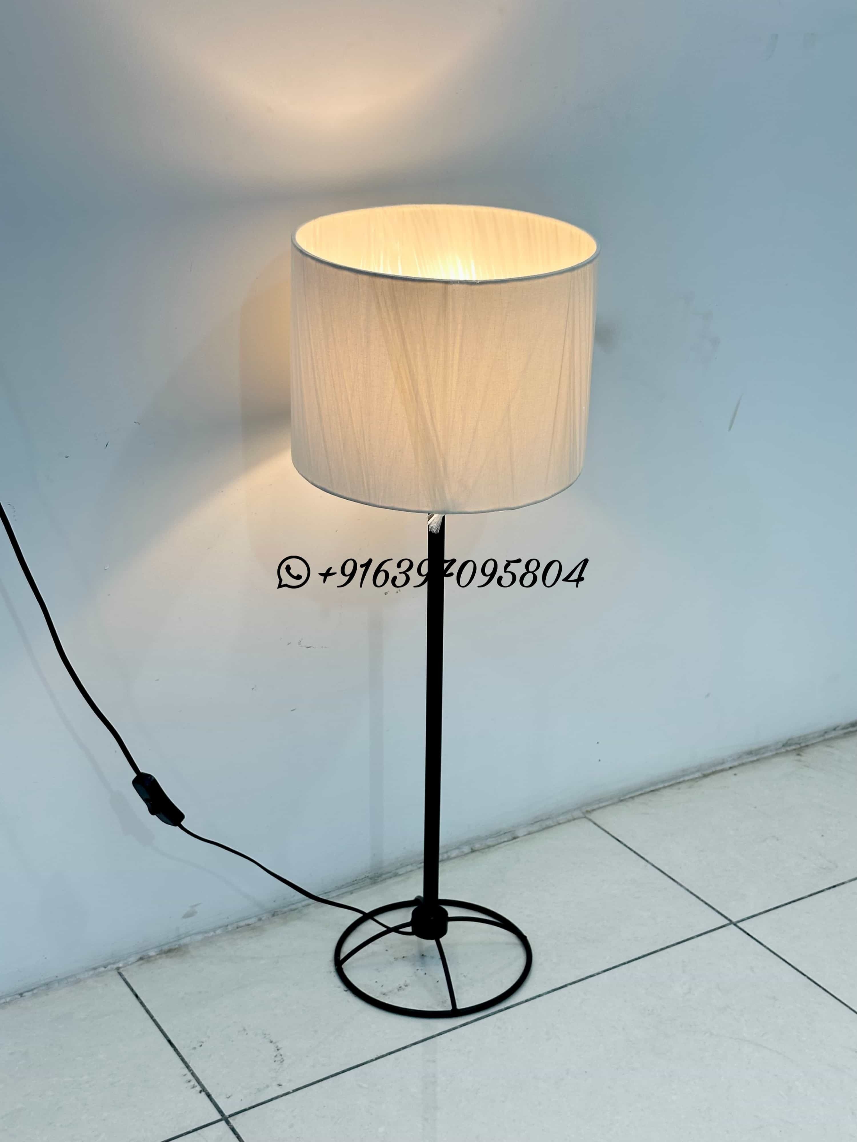 Table Lamp Iron made with white fabric shade for interior lightings