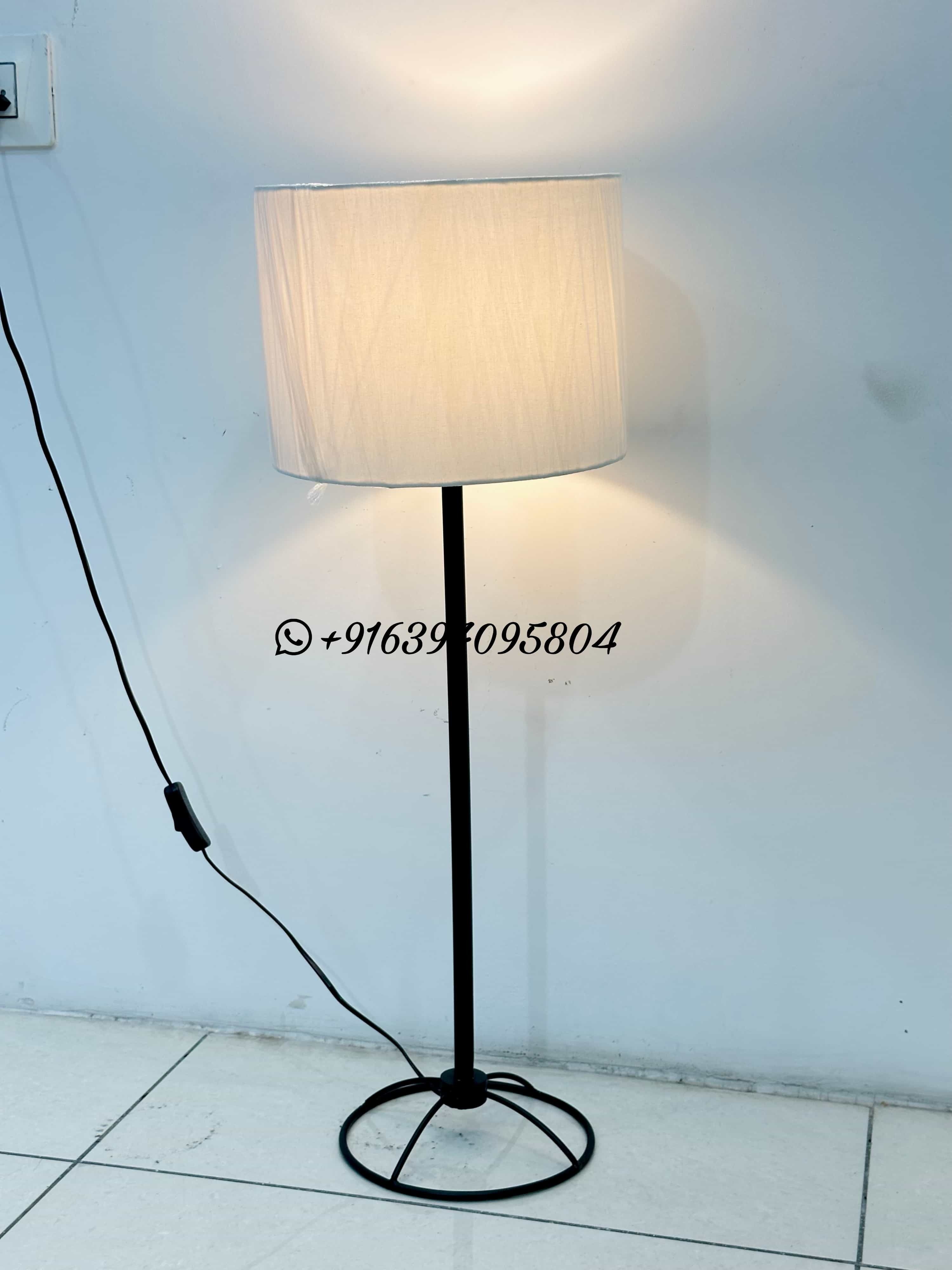 Table Lamp Iron made with white fabric shade for interior lightings