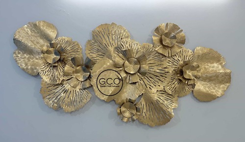 GCO traditional Wall Art in iron with golden powder coated finish for wall decorations