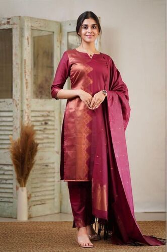 Banarasi Silk Zari Dress Material Suit