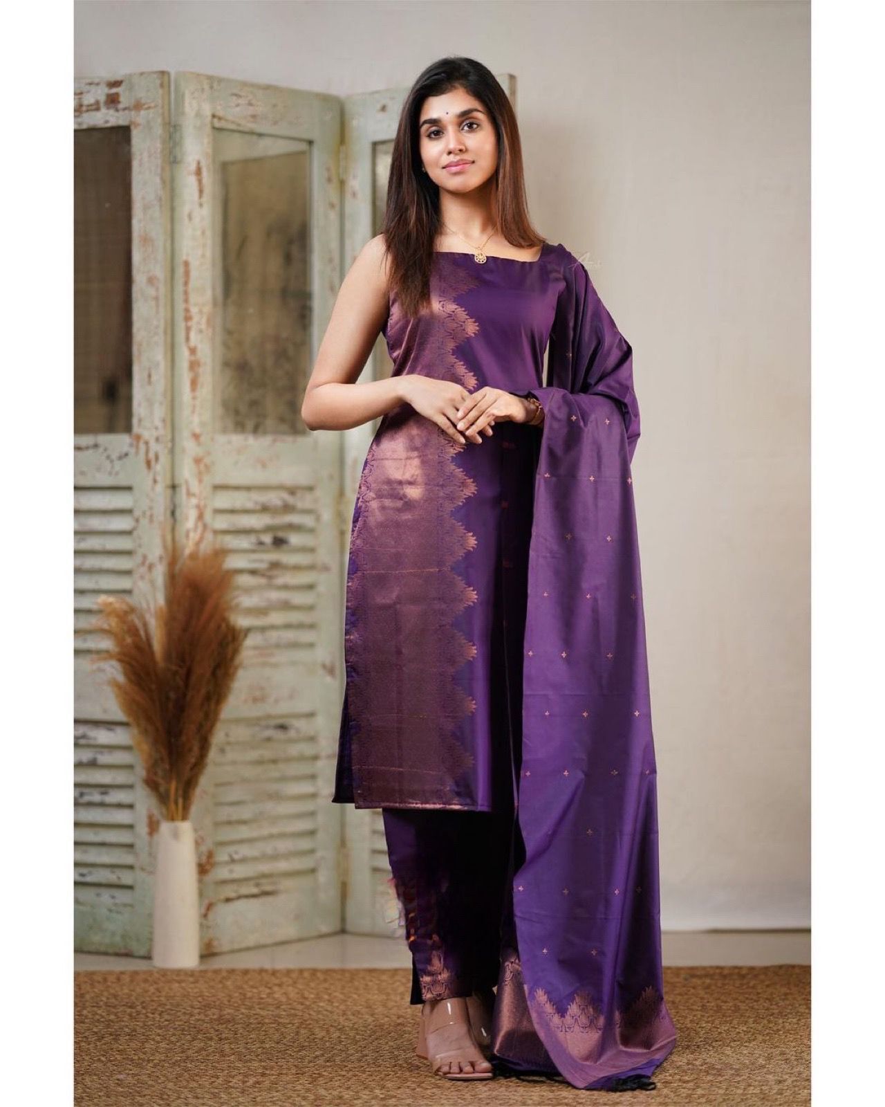 Banarasi Silk Zari Dress Material Suit