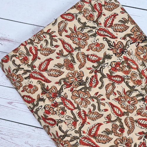 Different Available Kalamkari Block Printed Natural Dyed Cotton Fabric