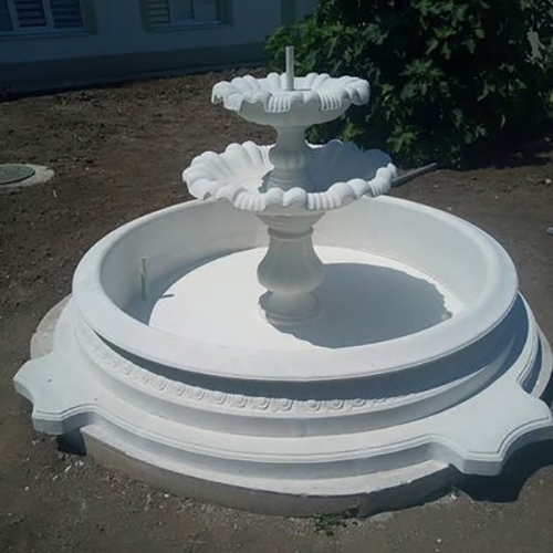 Outdoor White Marble Fountain