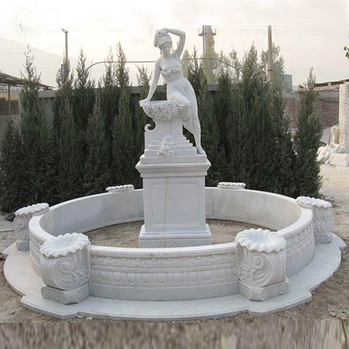 White Marble Statue Fountain