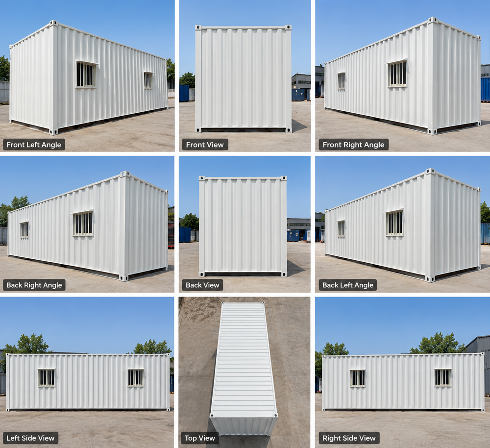 GI Portable Office Cabin - Container Steel Spacious Design | PVC Sliding Window High Wind Resistance Lockable Door Weather-Resistant